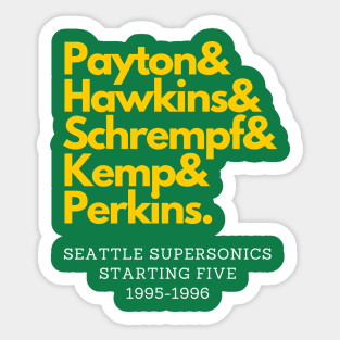 1995-1996 Seattle Supersonics Starting Five Sticker